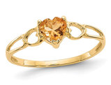 Citrine Promise Heart Ring 2/5 Carat (ctw) in 14K Yellow Gold